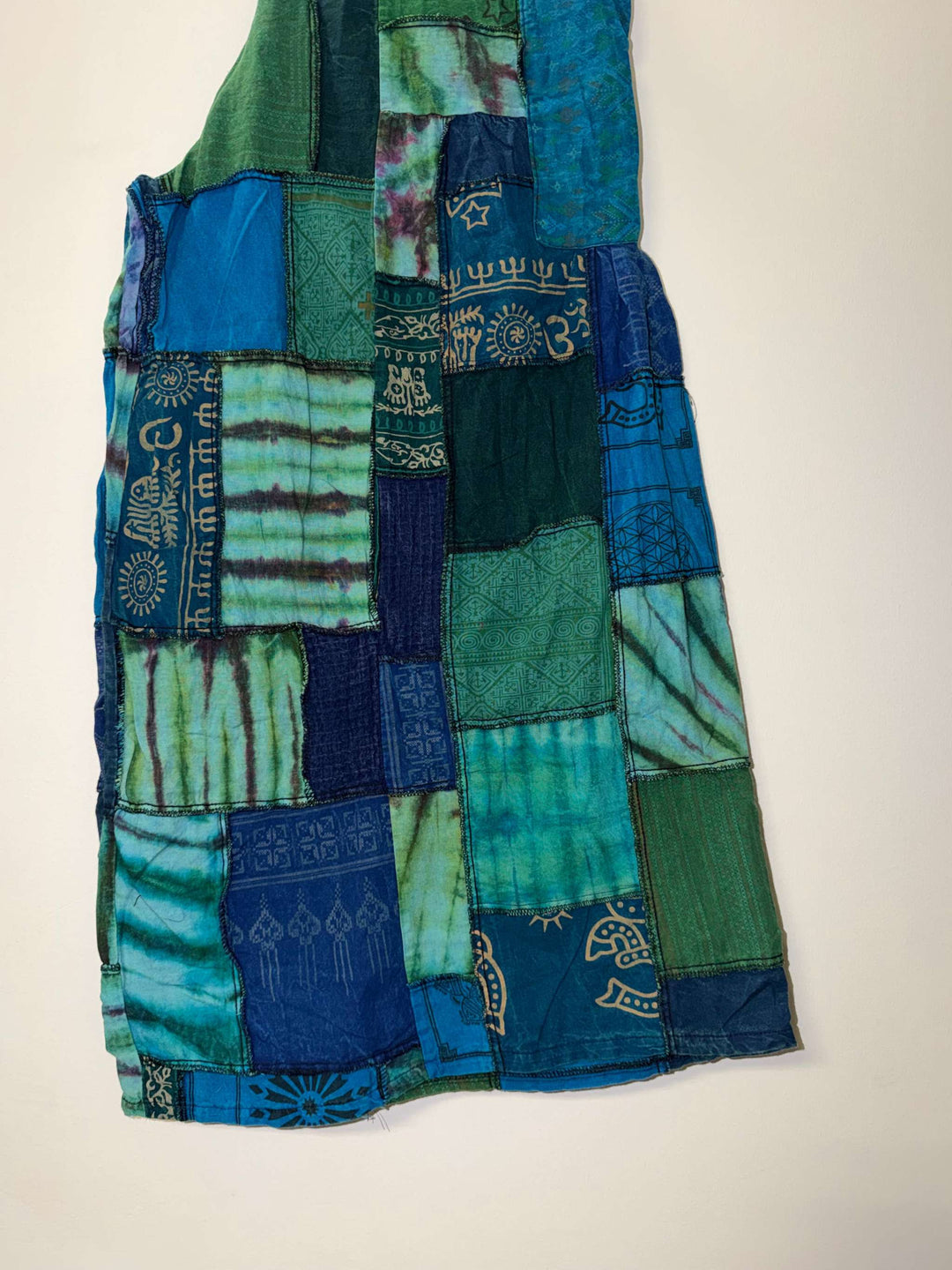 Cotton Patchwork Wide Leg Pants