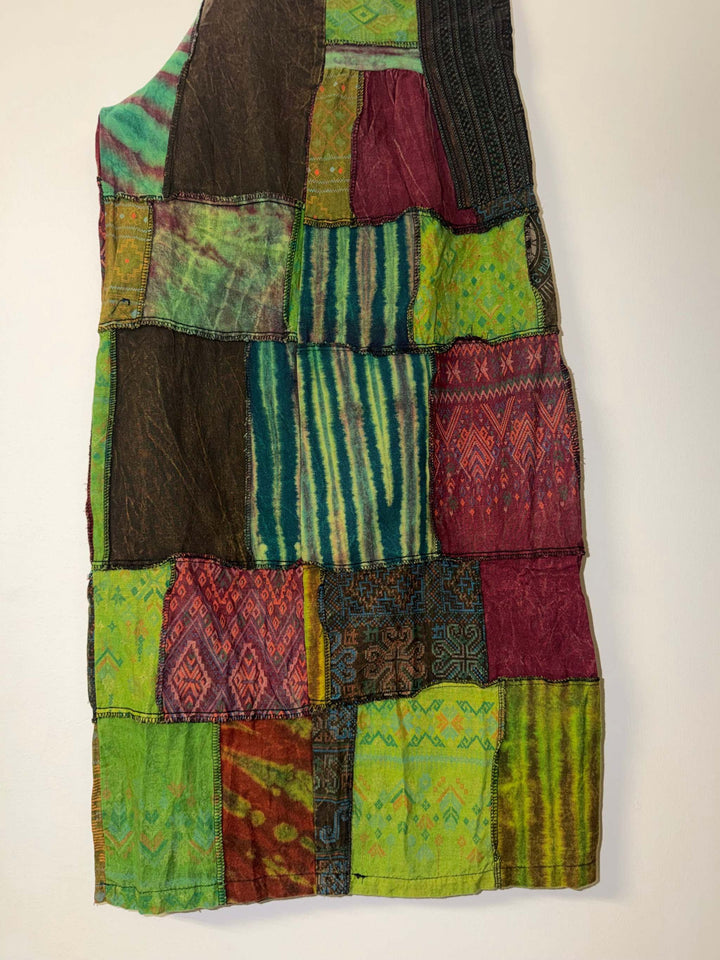 Cotton Patchwork Wide Leg Pants