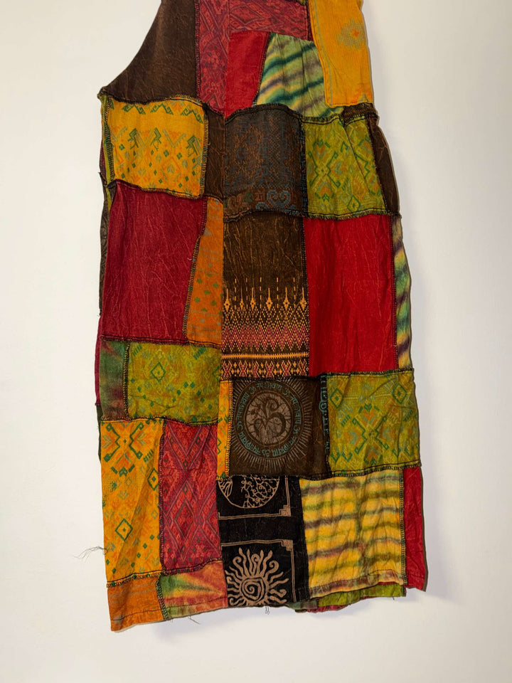 Cotton Patchwork Wide Leg Pants