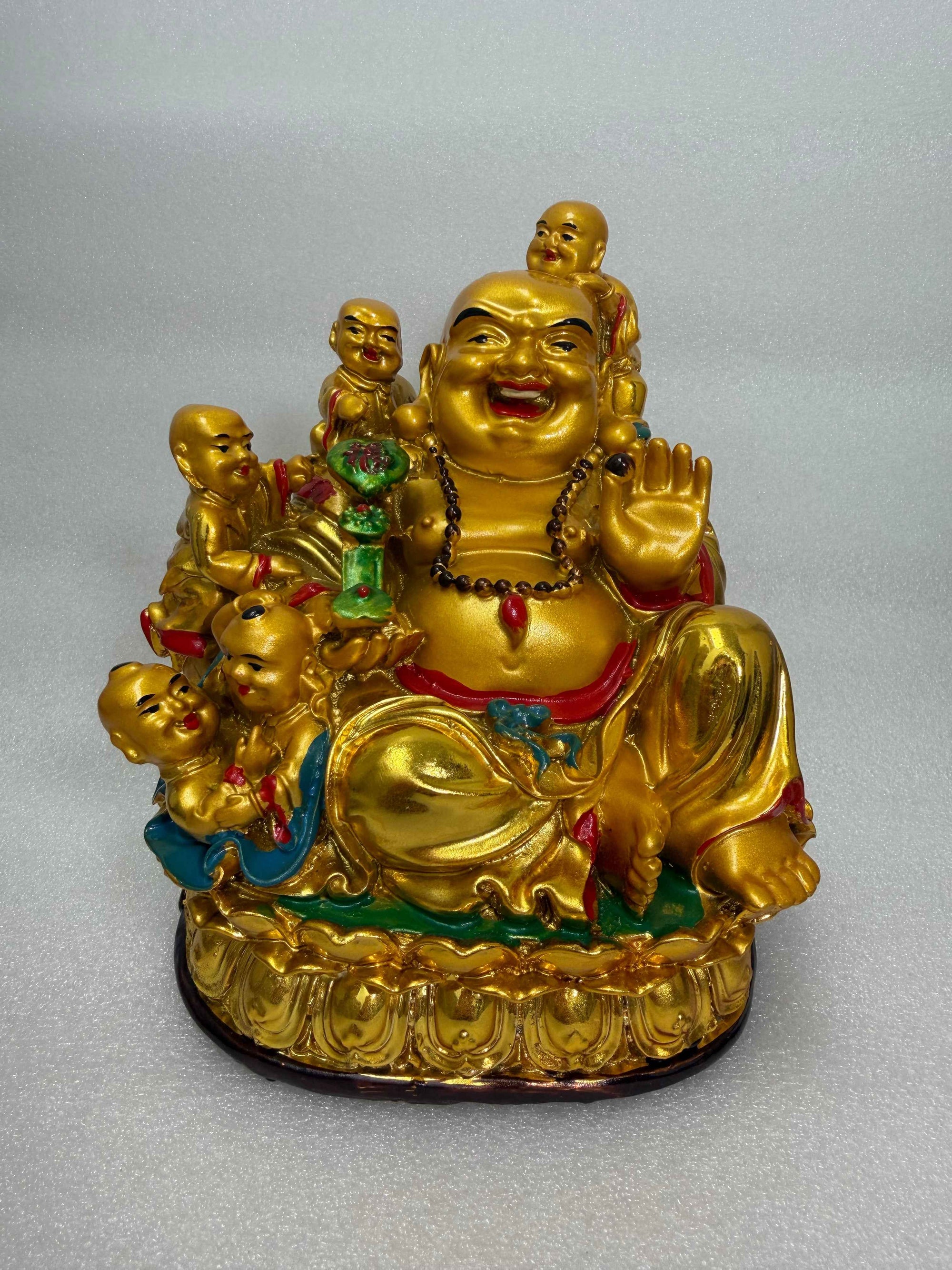 Happy Buddha Caring for Children - 6"