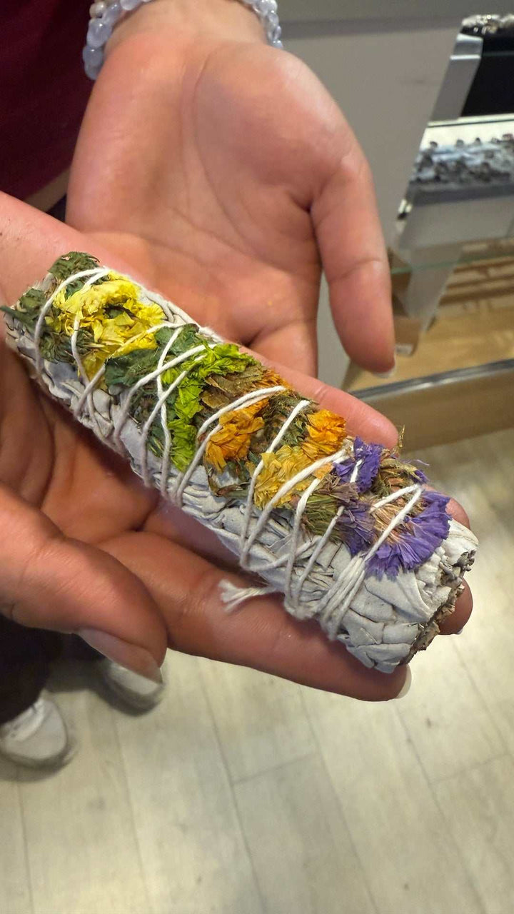 Good Vibes Floral White Sage Smudge Stick for energy cleansing and purification.