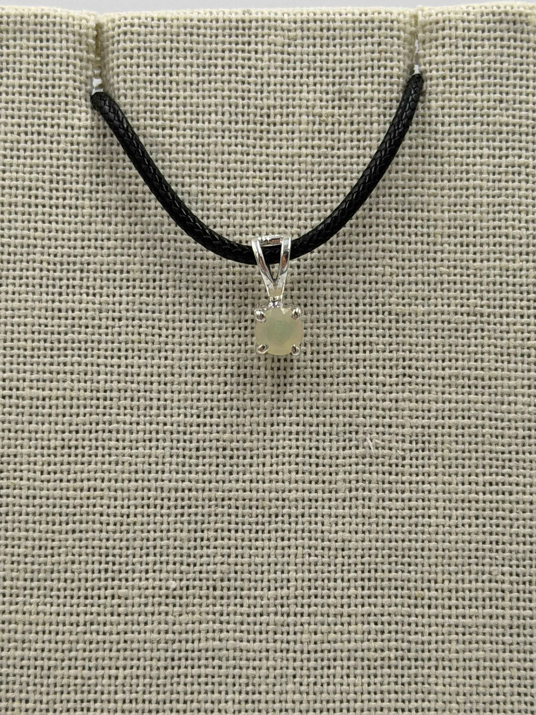 Sterling Silver Round Ethiopian Opal Pendant