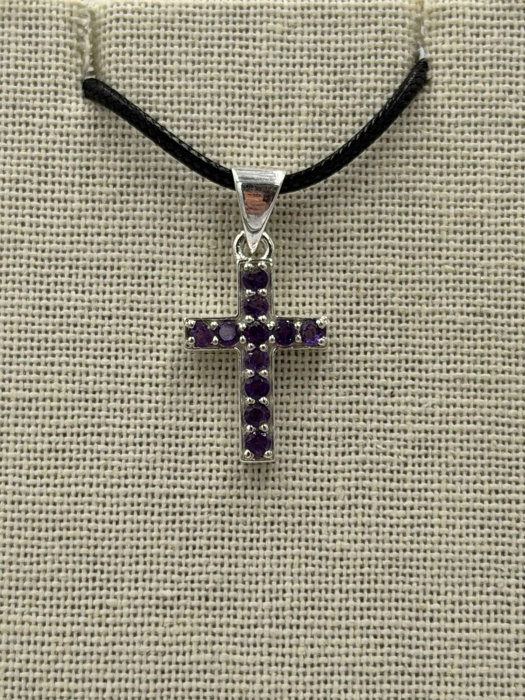 Sterling Silver Amethyst Cross Pendant