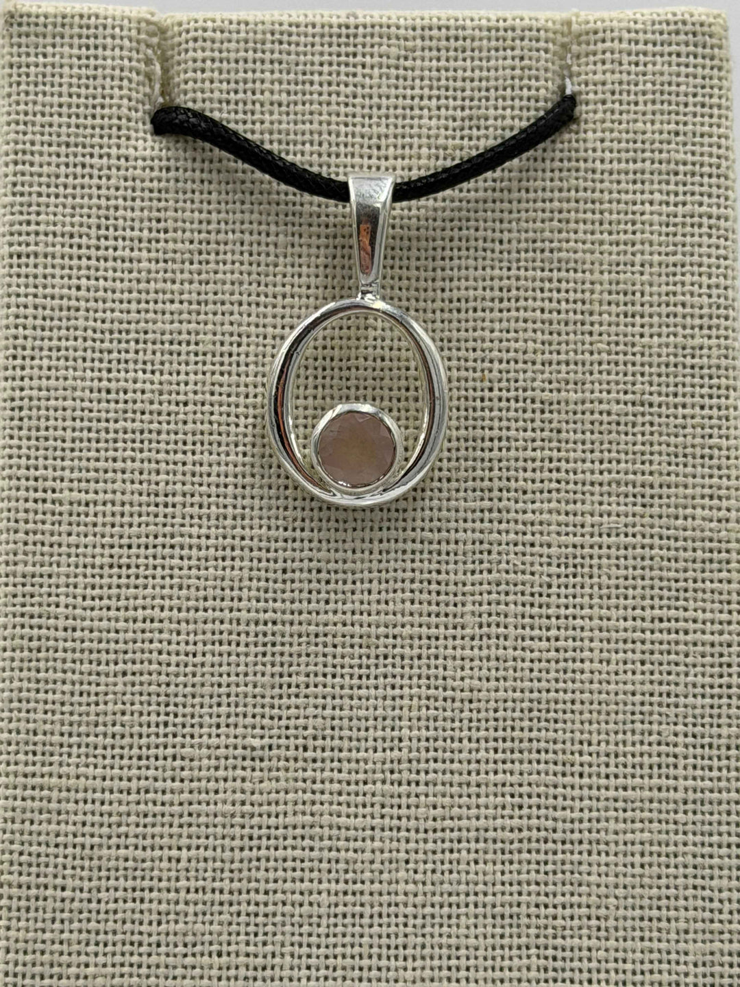 Sterling Silver Open Bubble Rose Quartz Pendant