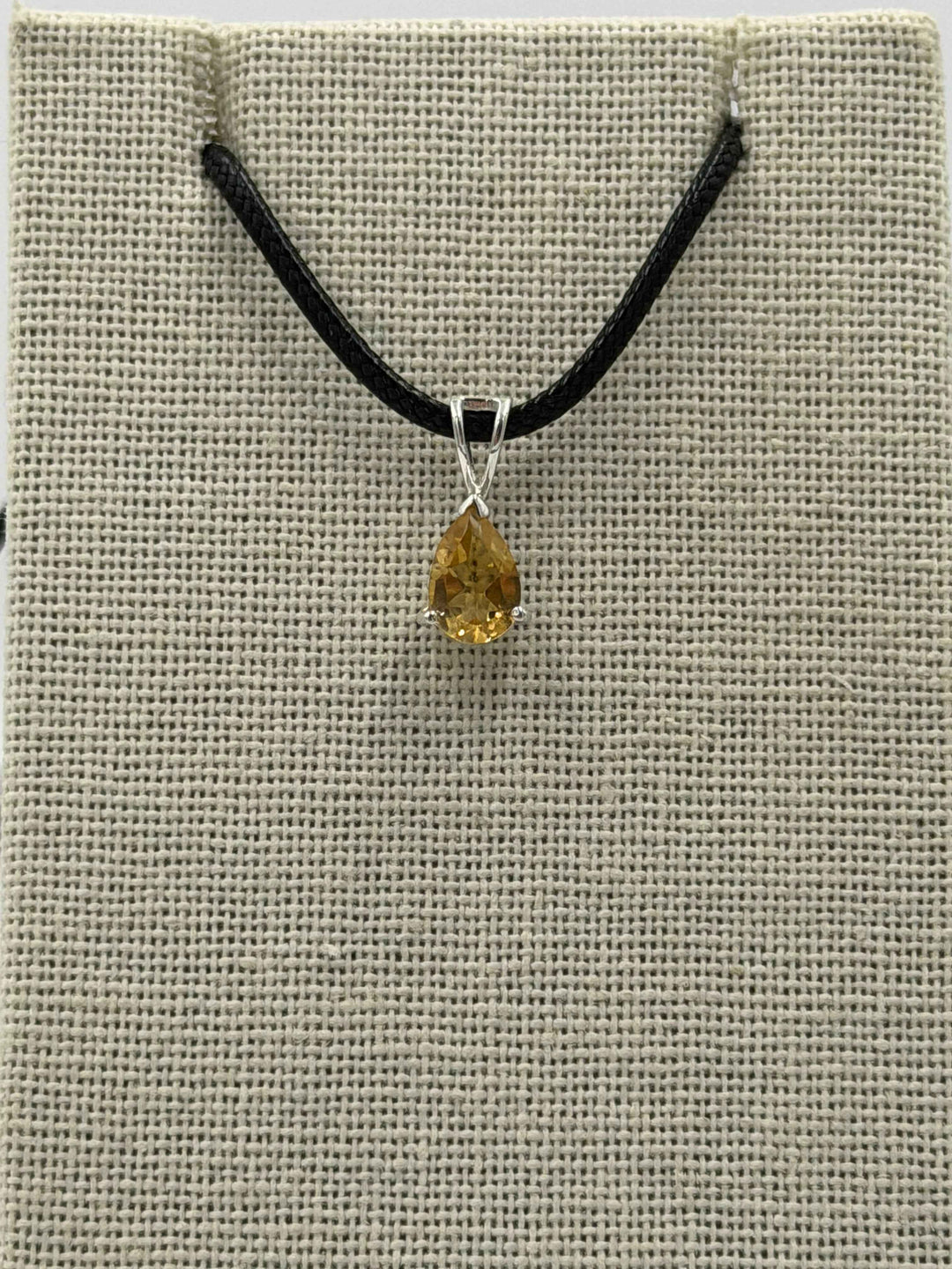 Sterling Silver Teardrop Citrine Pendant