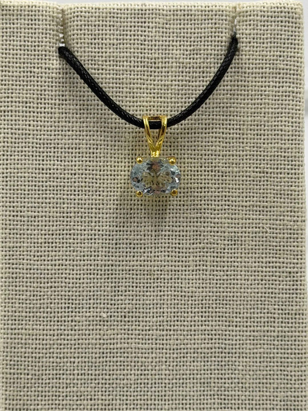 Gold Vermeil Horizon Oval Aquamarine Pendant
