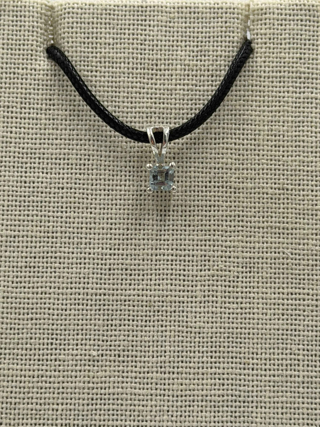 Sterling Silver Square Aquamarine Pendant