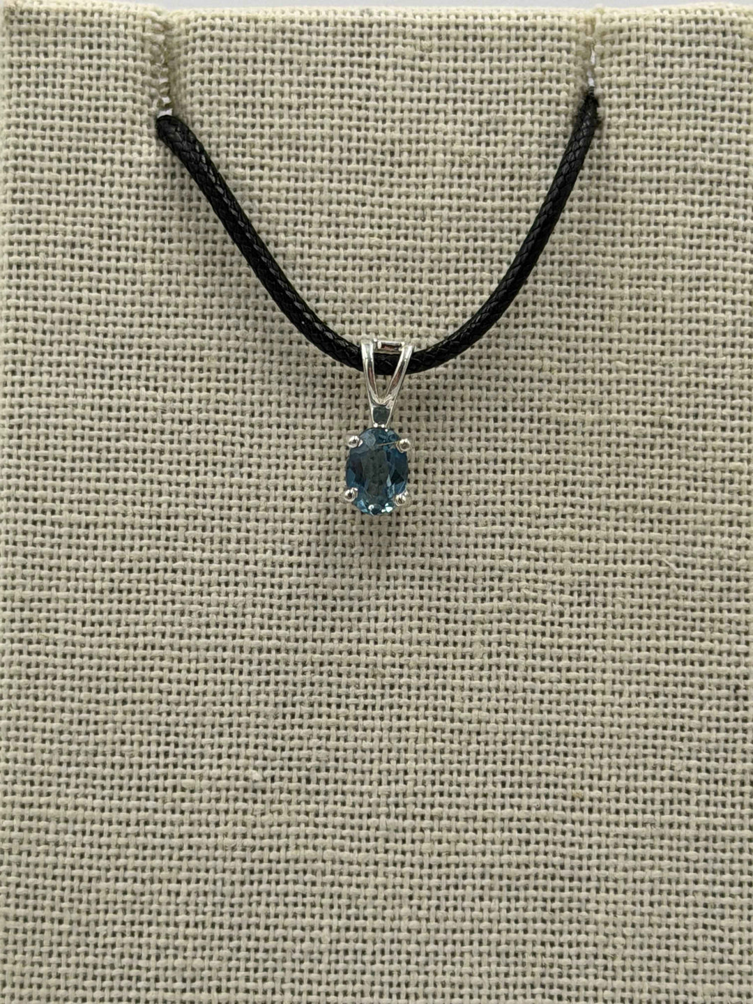 Sterling Silver Oval London Blue Topaz Pendant Size 2