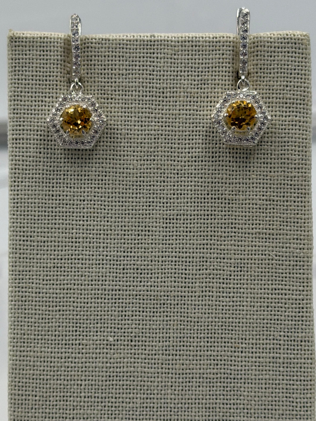 Citrine Hoop Earrings 