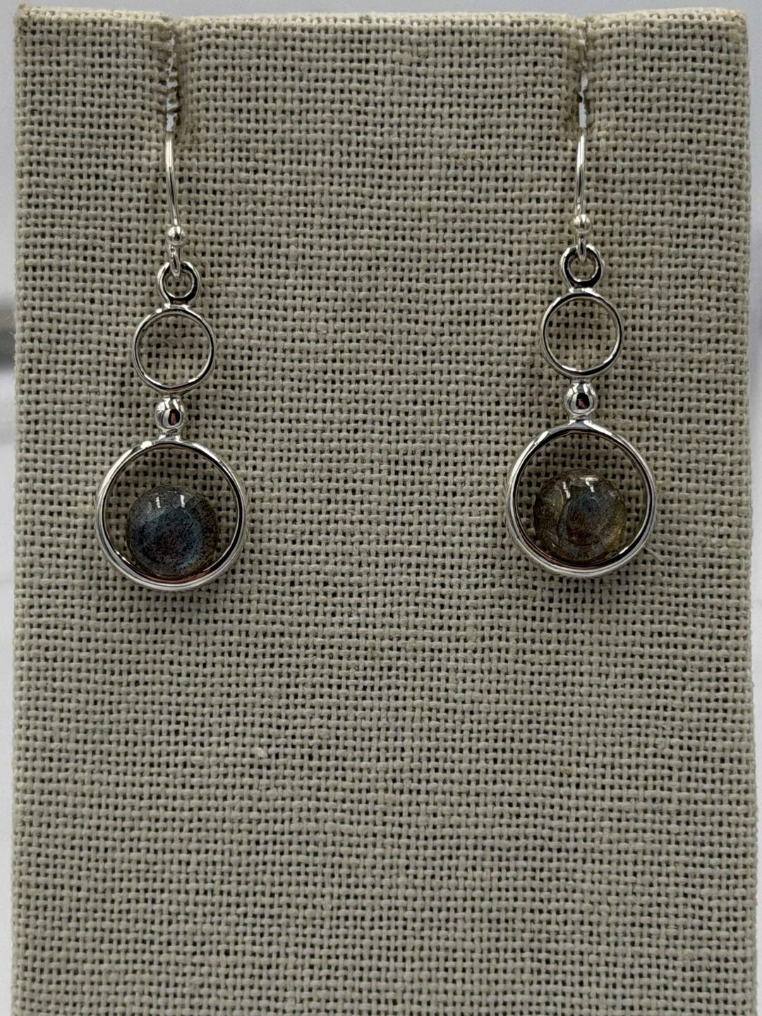 Sterling Silver Double Bubble Labradorite Dangle Earrings