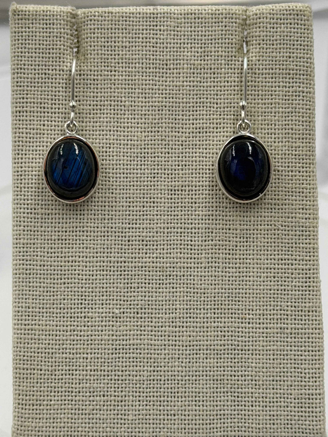 Sterling Silver Bezeled Labradorite Dangle Earrings