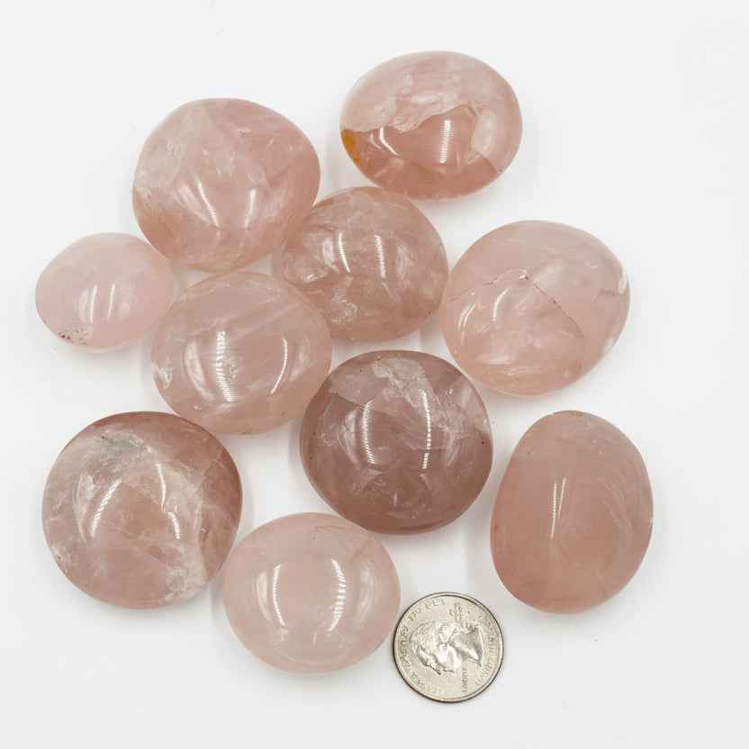 Rose Quartz Palm Stone ~ 2"