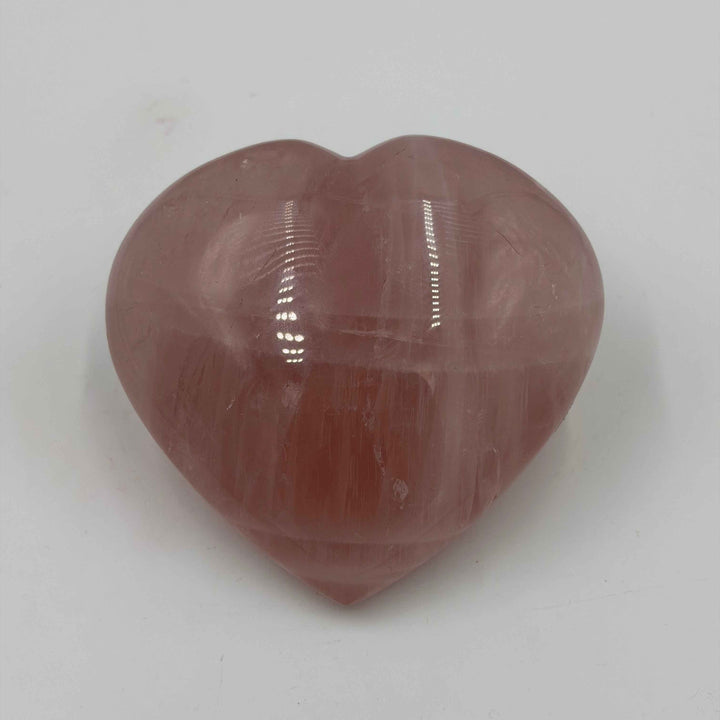 Rose Quartz Puff Heart ~ 4.8"
