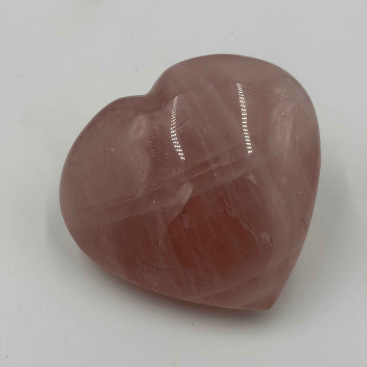 Rose Quartz Puff Heart ~ 4.8"