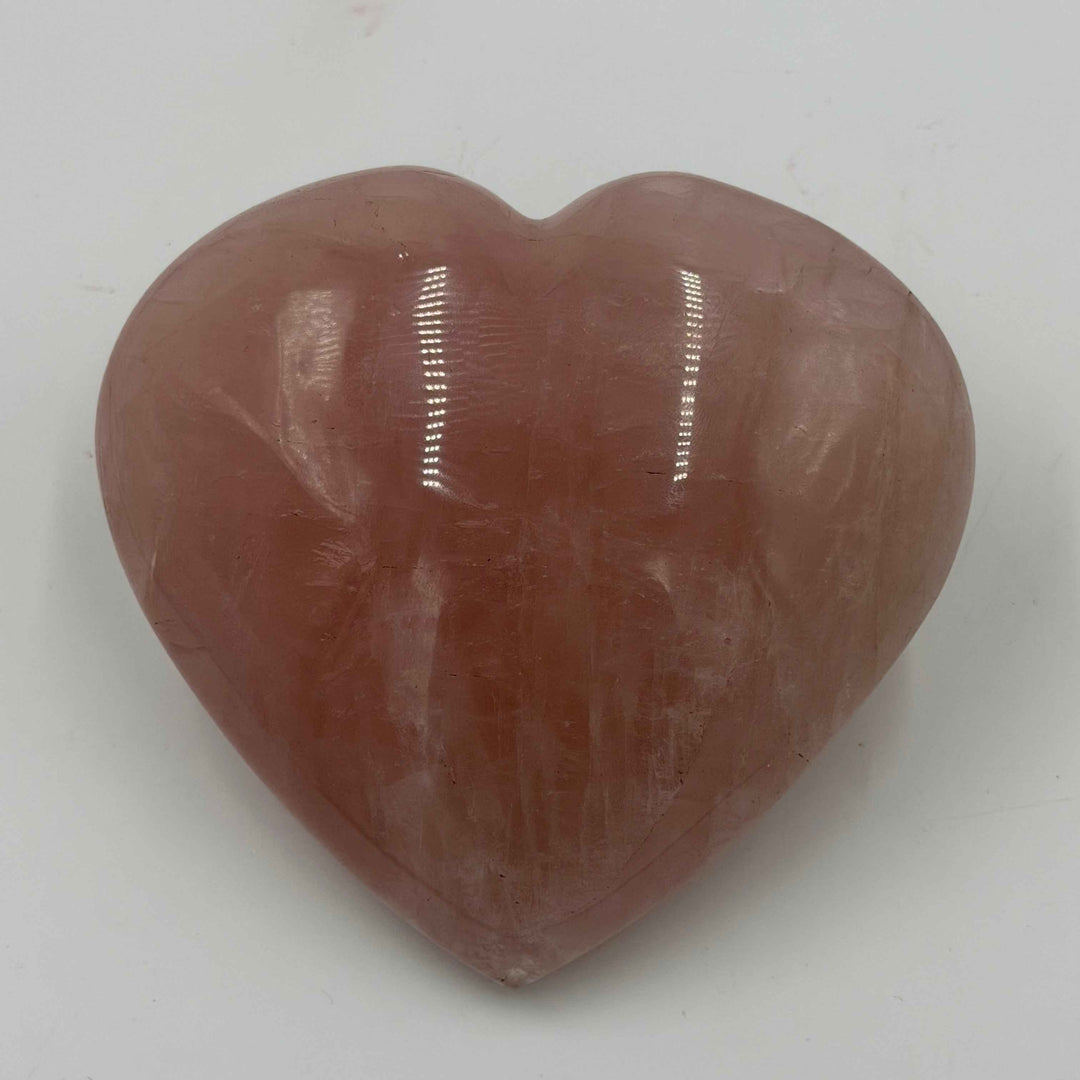 Rose Quartz Puff Heart ~ 5.2"