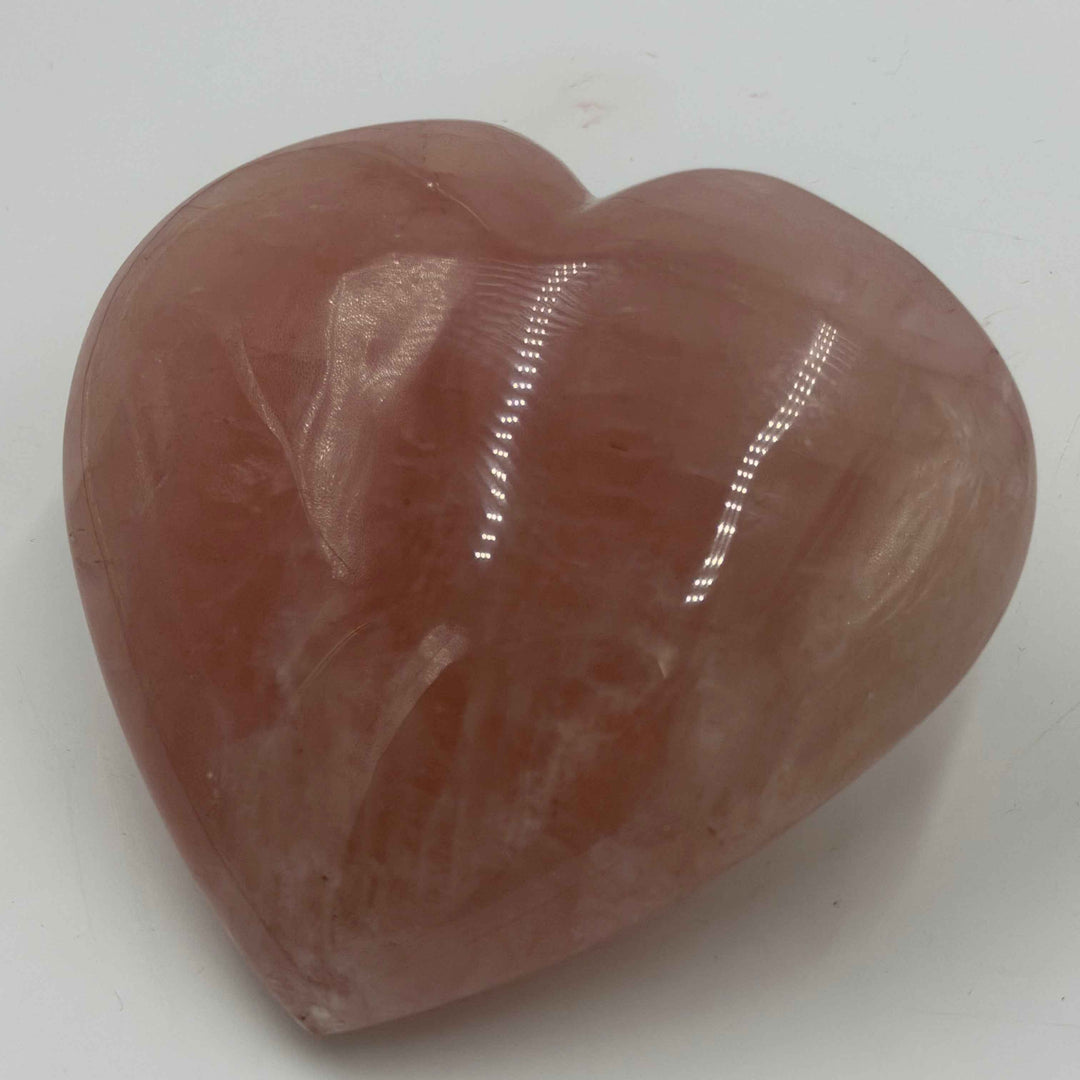 Rose Quartz Puff Heart ~ 5.2"