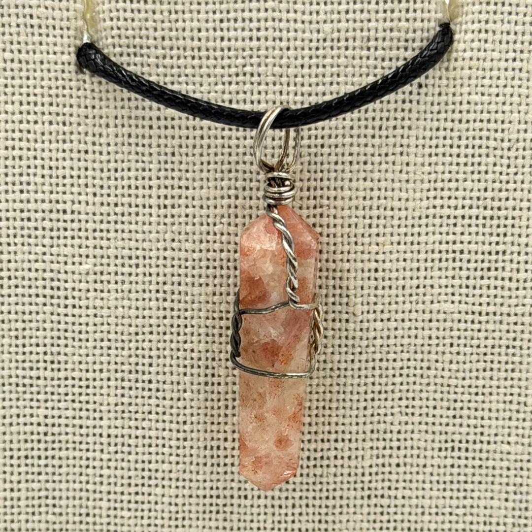 Sunstone Wire Wrapped Point Pendant