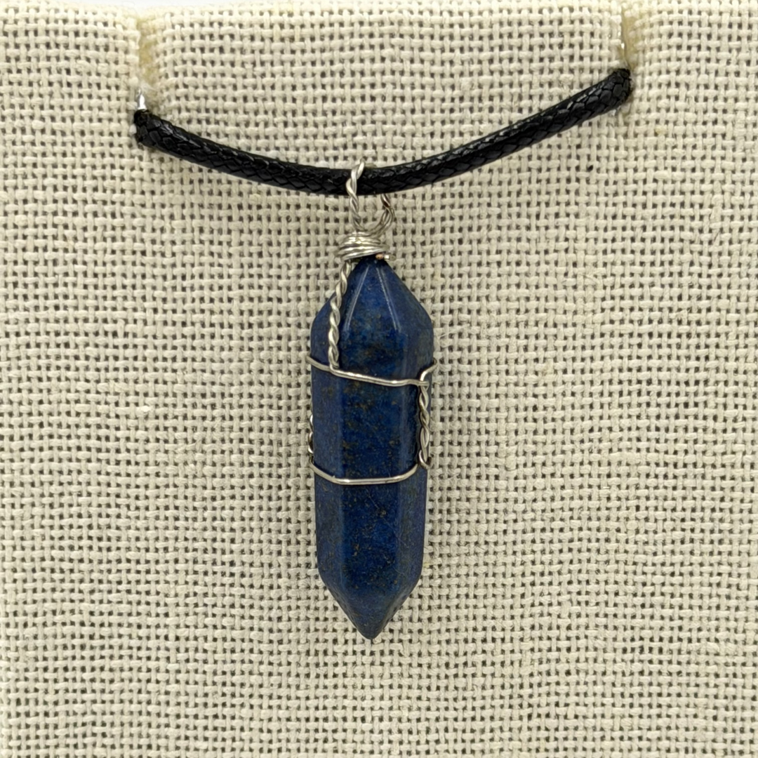 Lapis Lazuli Wire Wrapped Point Pendant