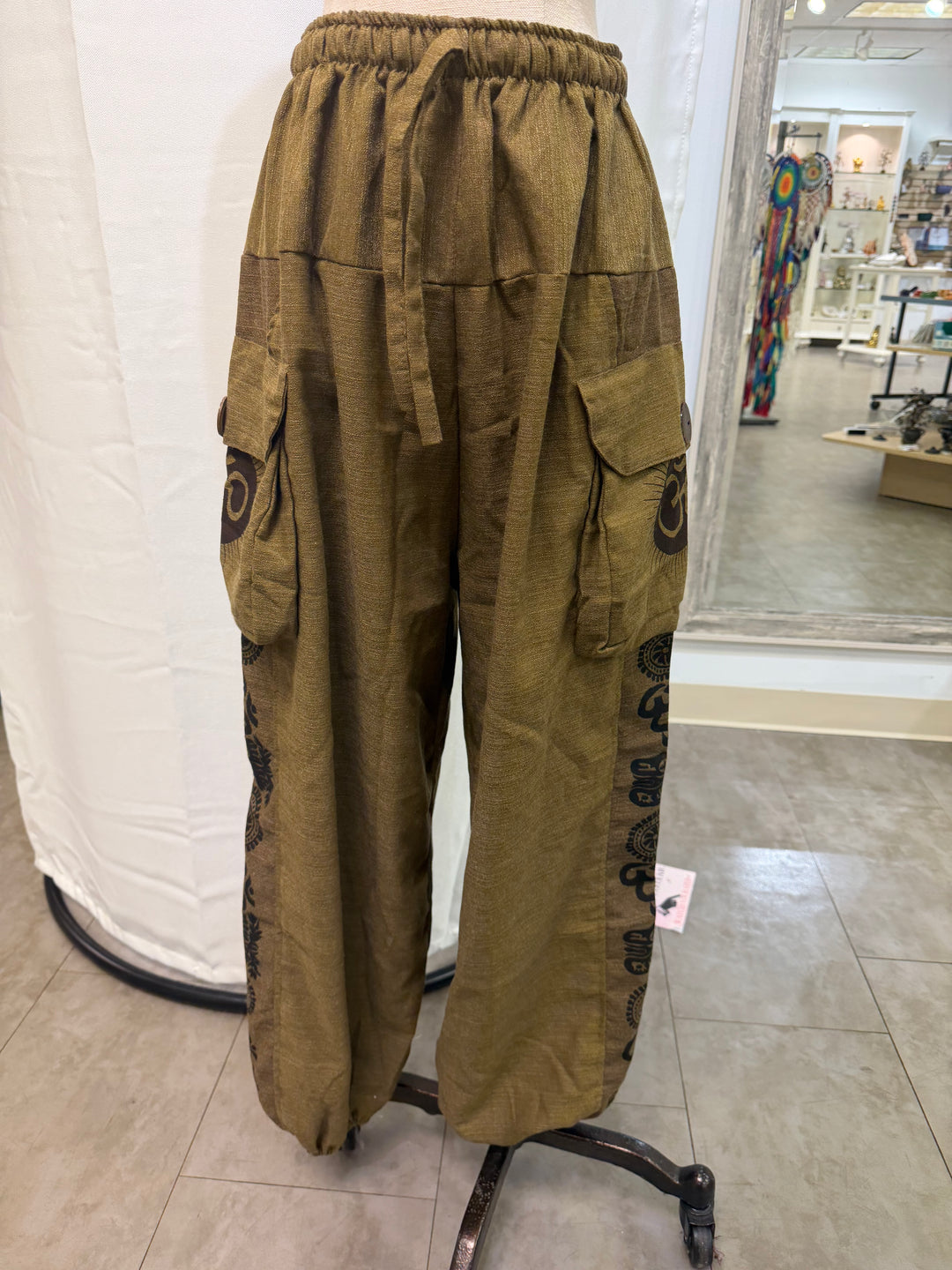 Unisex Cotton Om Cargo Pants