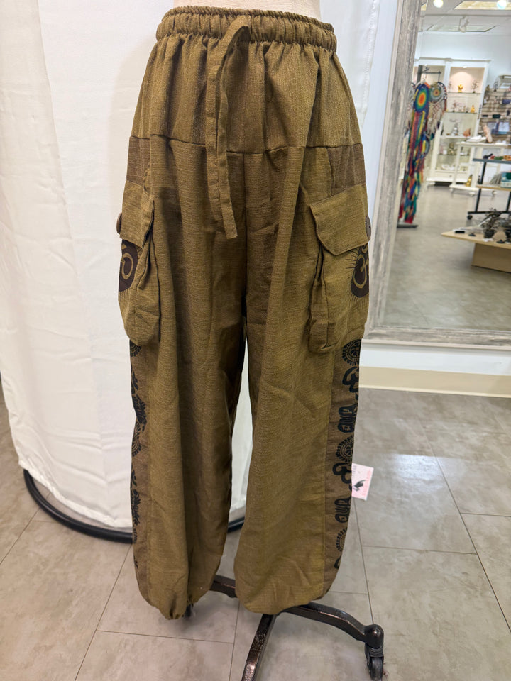 Unisex Cotton Om Cargo Pants