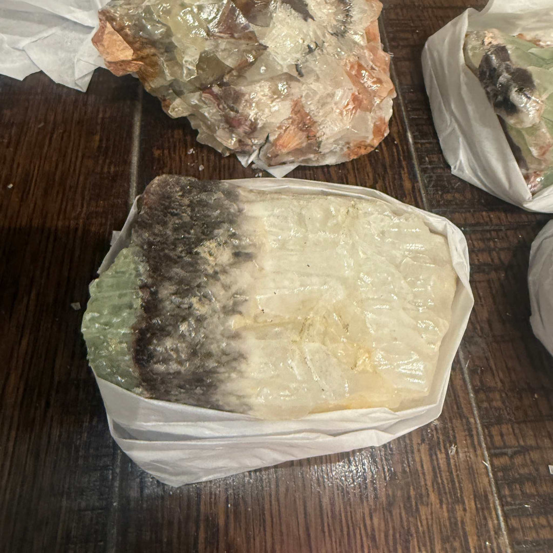 Green Calcite with White Calcite Specimen (Active Paradigm Shifts)