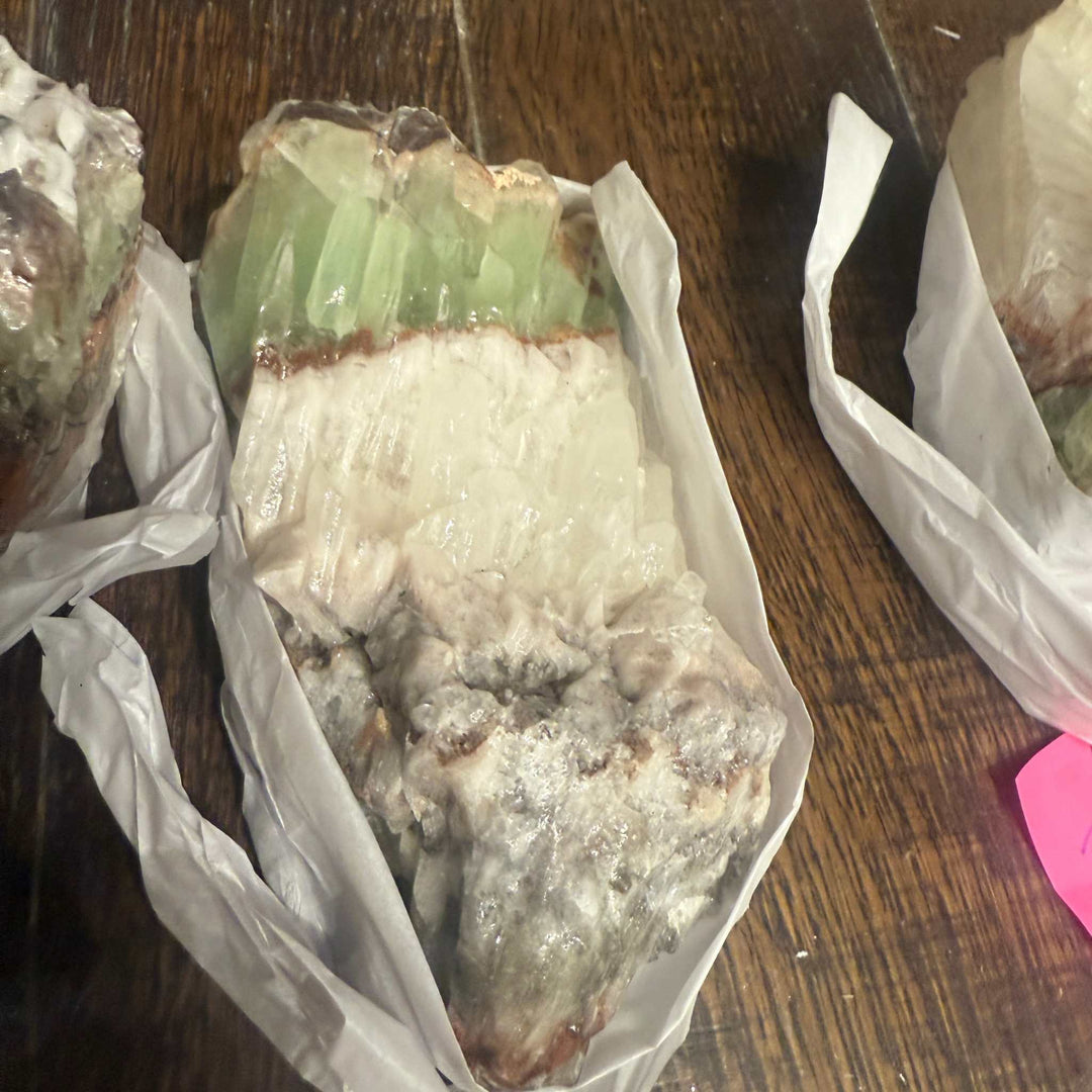 Green Calcite with White Calcite Specimen (Active Paradigm Shifts)