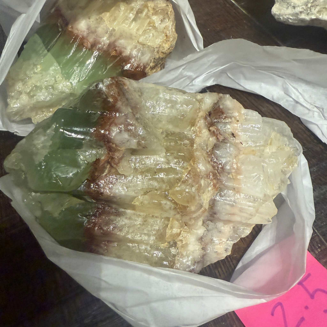 Green Calcite with White Calcite Specimen (Active Paradigm Shifts)