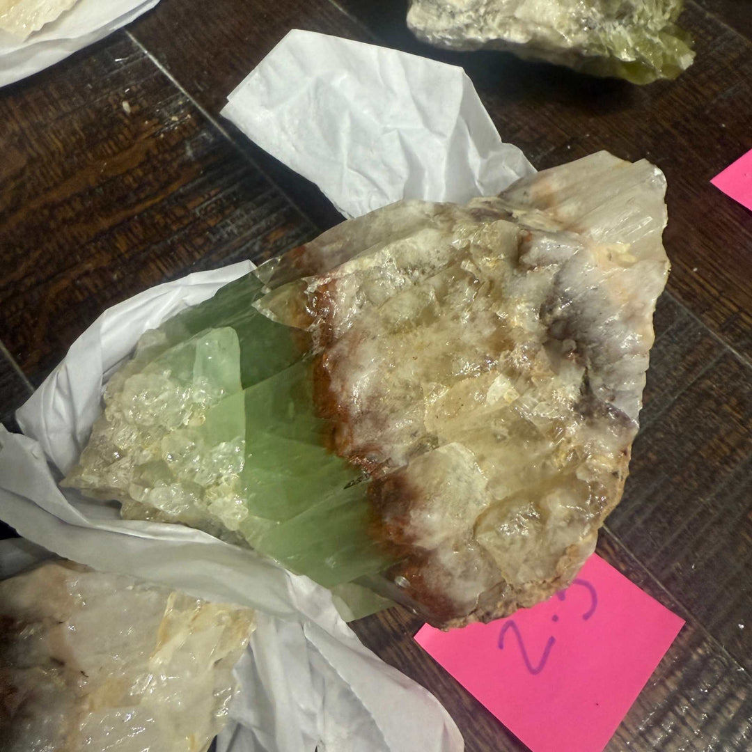 Green Calcite with White Calcite Specimen (Active Paradigm Shifts)