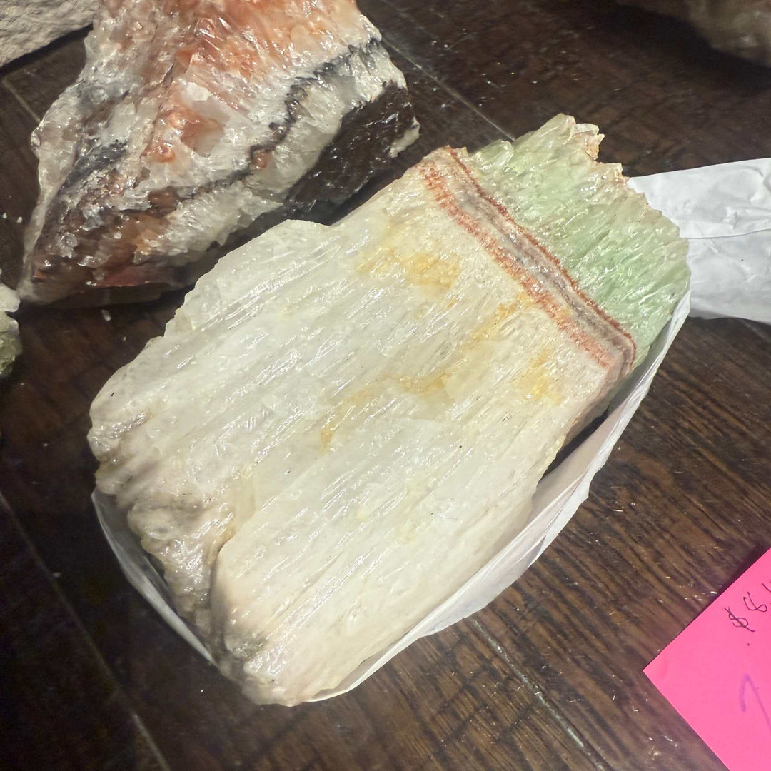 Green Calcite with White Calcite Specimen (Active Paradigm Shifts)