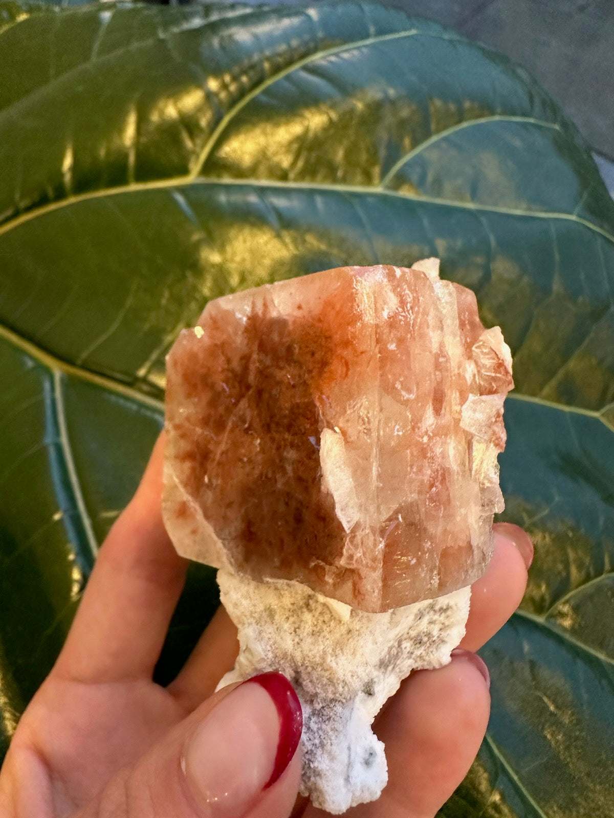 Red Apophyllite Cube (Md) from Pune, India