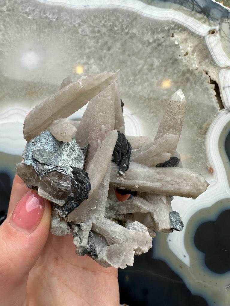 Dogtooth Calcite Cluster with Mica