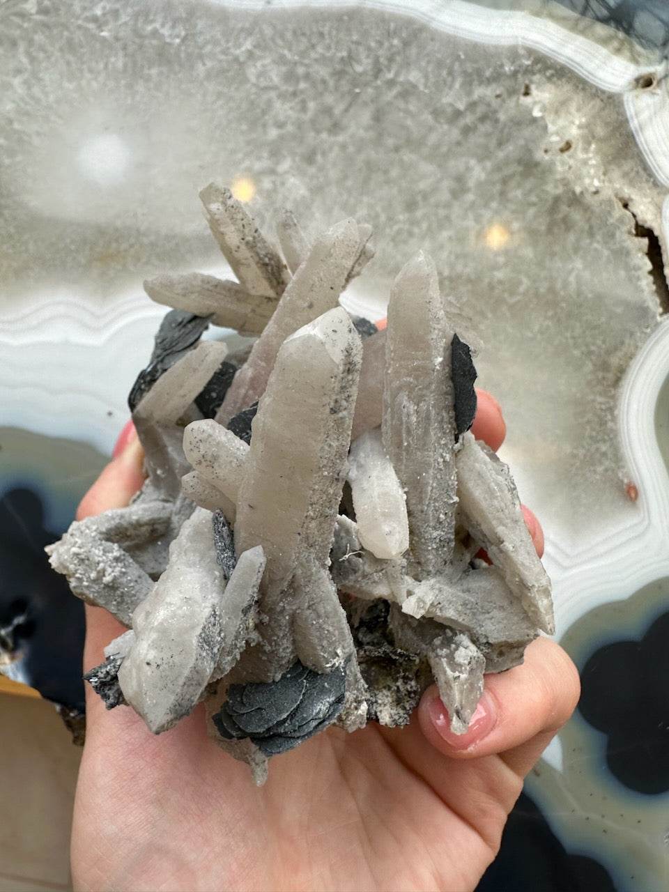 Dogtooth Calcite Cluster with Mica