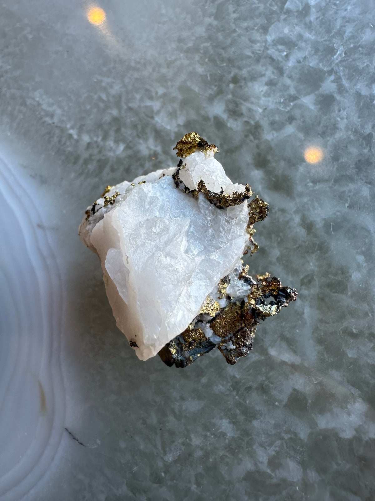 Crystalline Gold with Arsenopyrite on Quartz Sierra Co., Alleghany, California