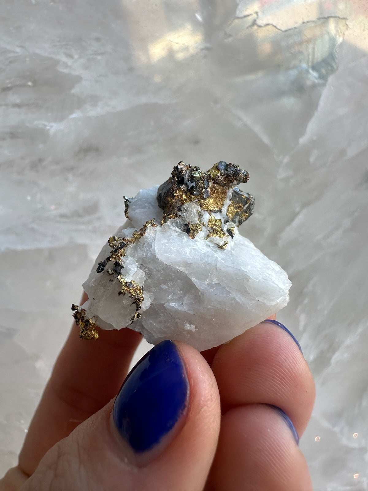 Crystalline Gold with Arsenopyrite on Quartz Sierra Co., Alleghany, California