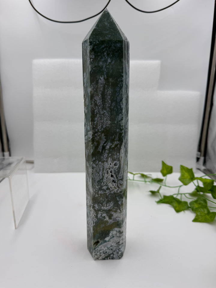 Moss Agate Obelisk - 4.2lbs