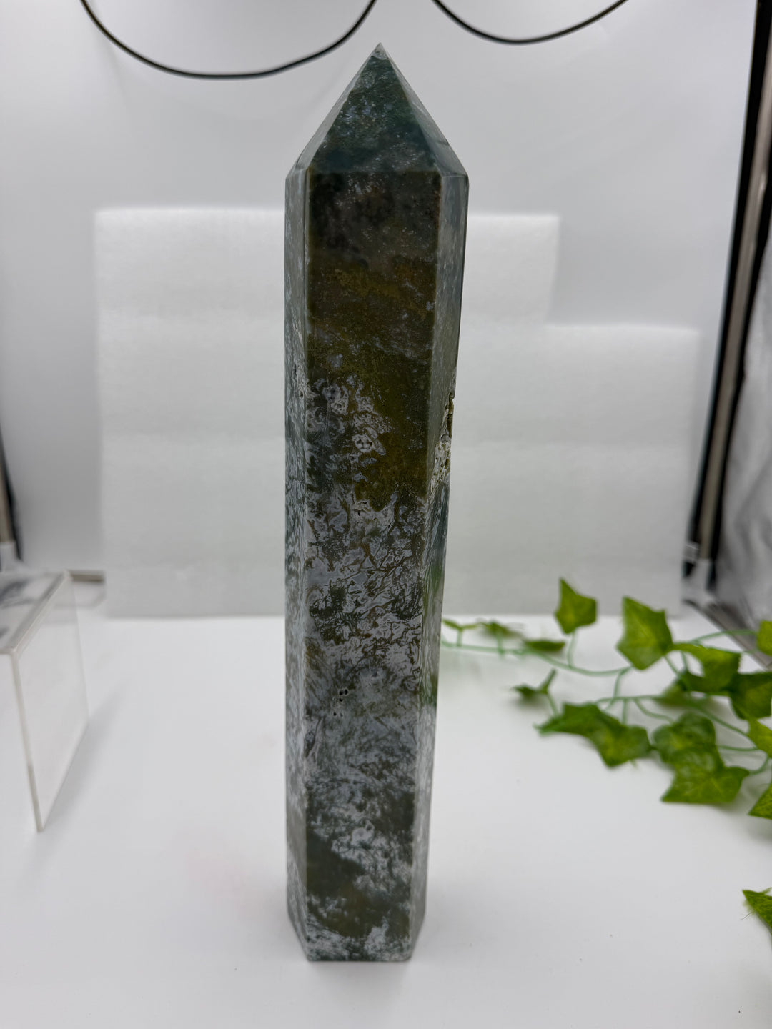 Moss Agate Obelisk - 4.2lbs