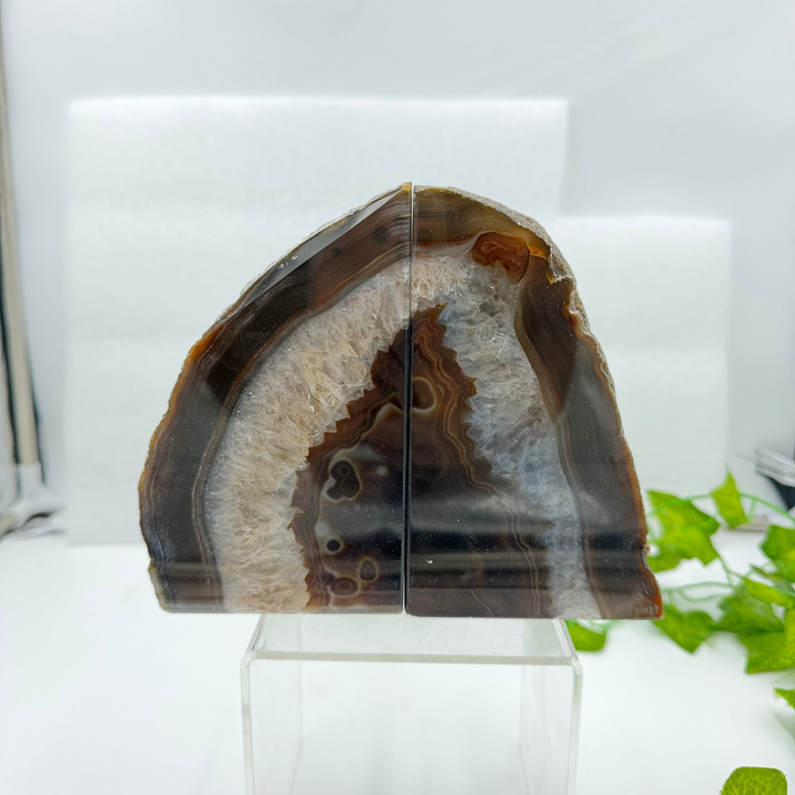 Dyed Black Agate Bookend Set