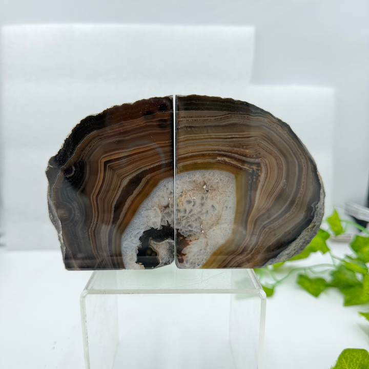Dyed Black Agate Bookend Set