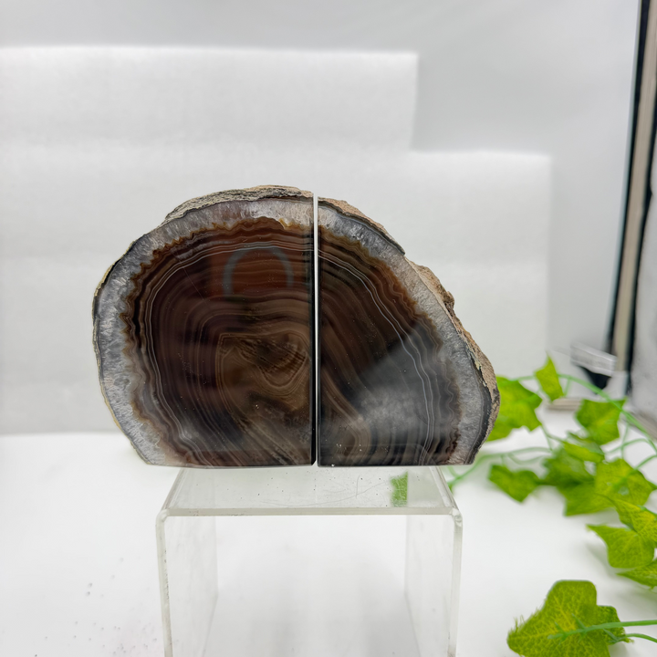 Dyed Black Agate Bookend Set