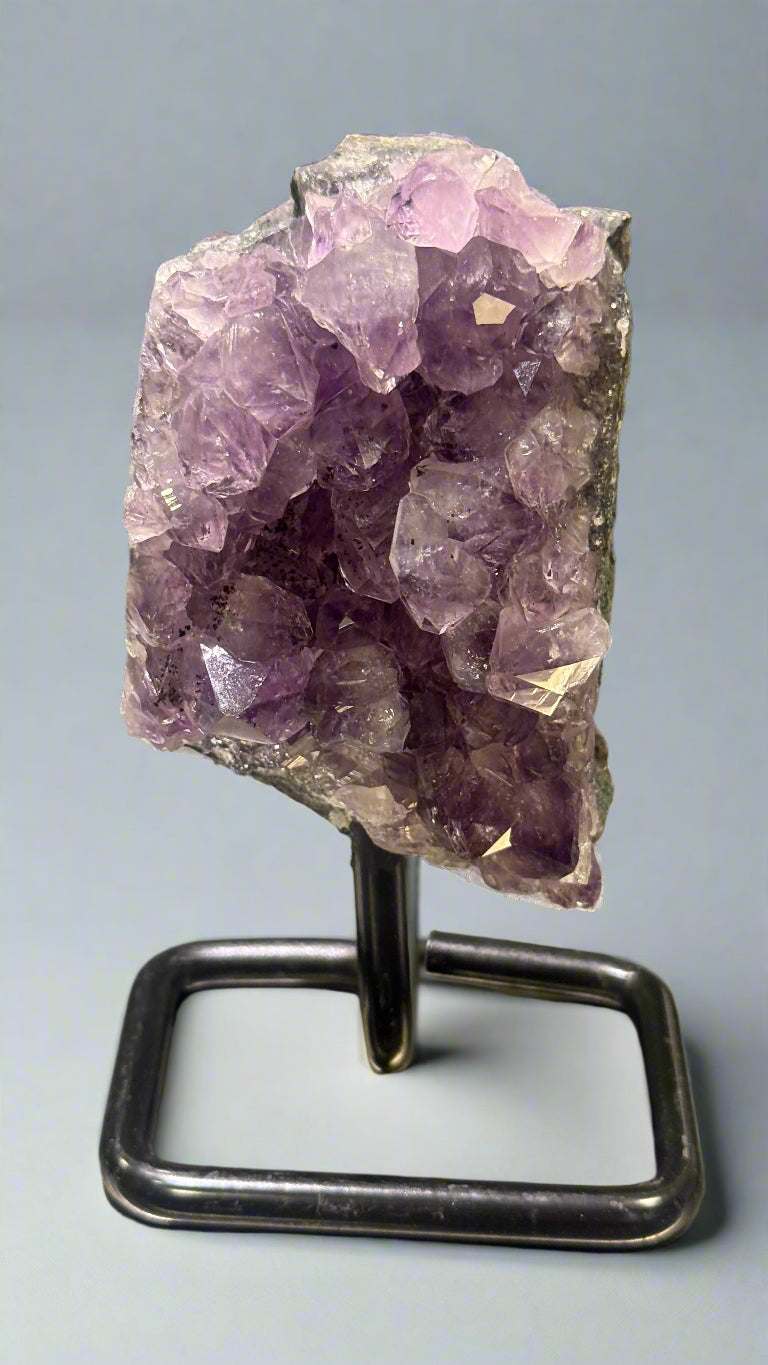 Unique Amethyst Specimen on Metal Stand (&lt;1kg)
