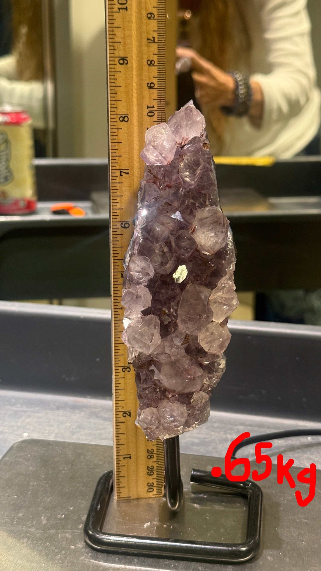 Unique Amethyst Specimen on Metal Stand (<1kg)