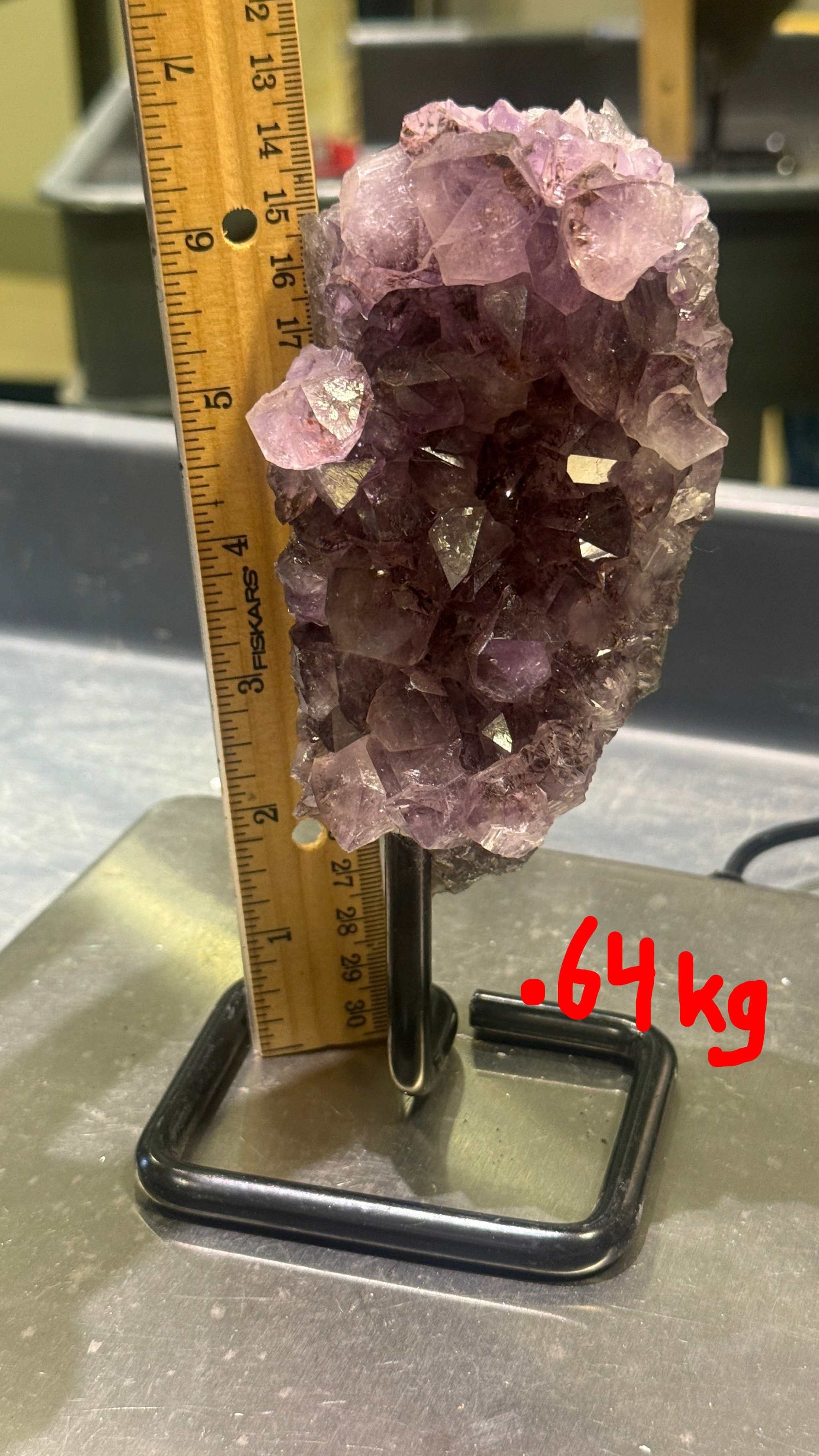 Unique Amethyst Specimen on Metal Stand (&lt;1kg)