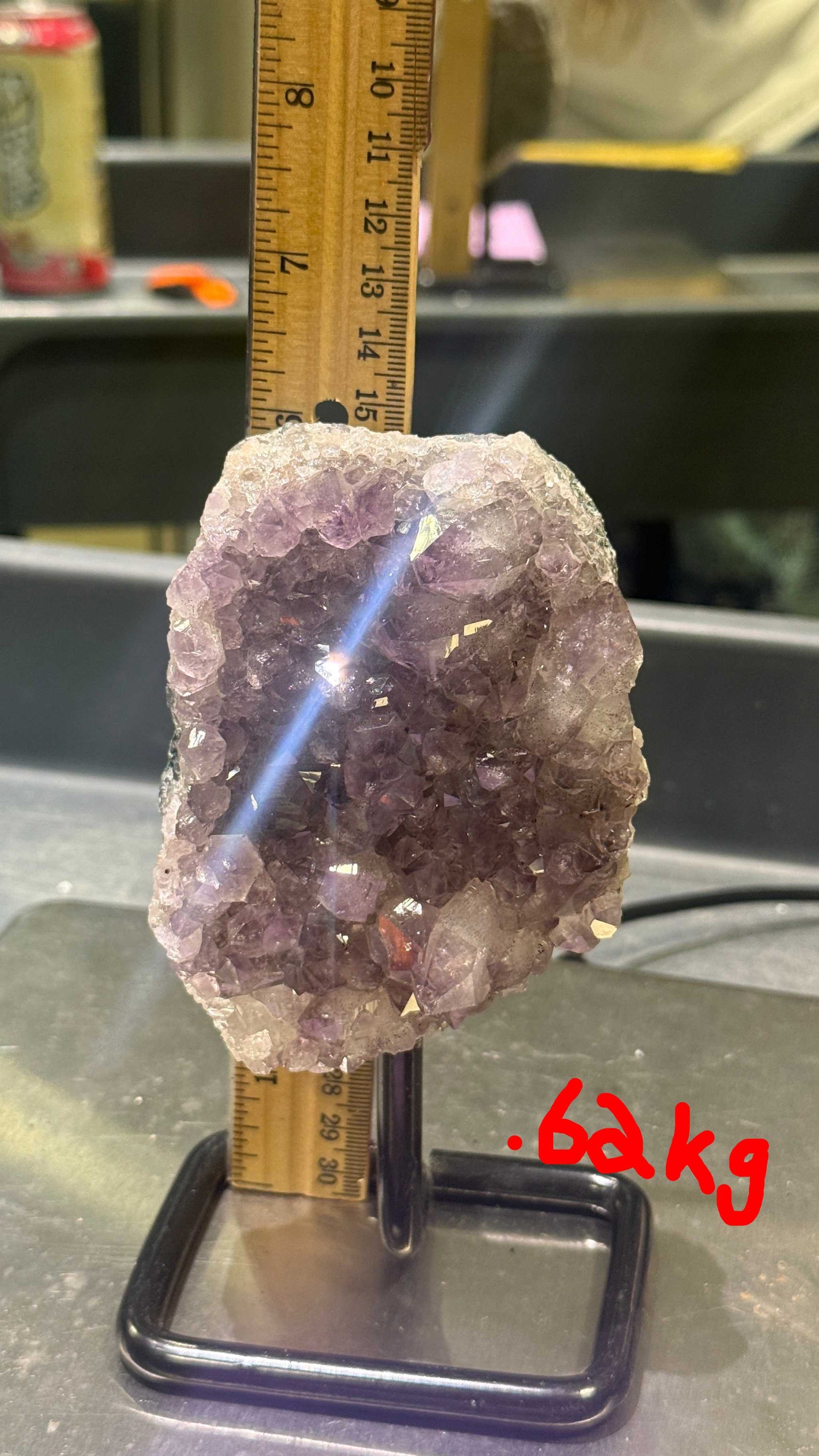 Unique Amethyst Specimen on Metal Stand (&lt;1kg)