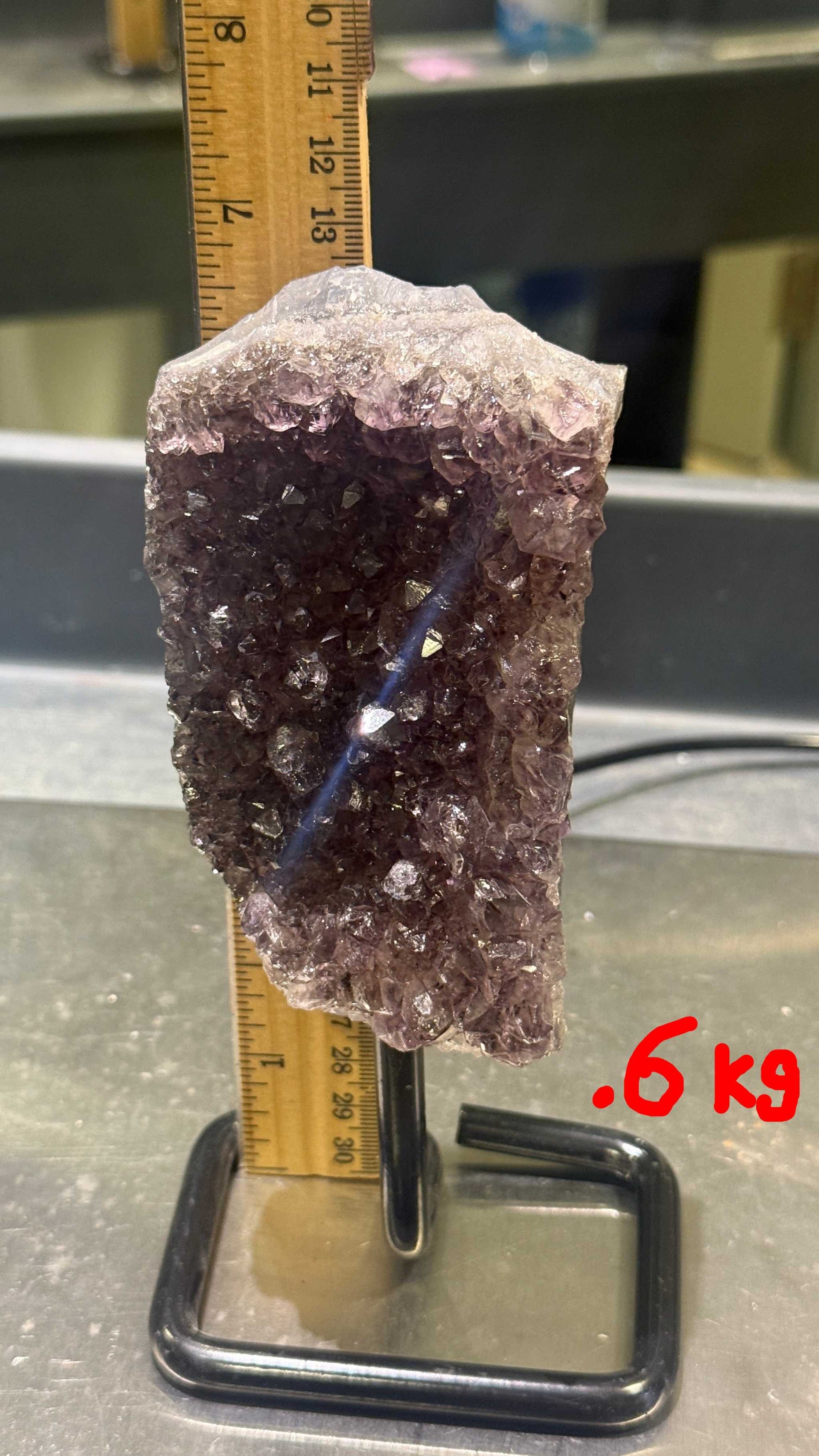 Unique Amethyst Specimen on Metal Stand (&lt;1kg)