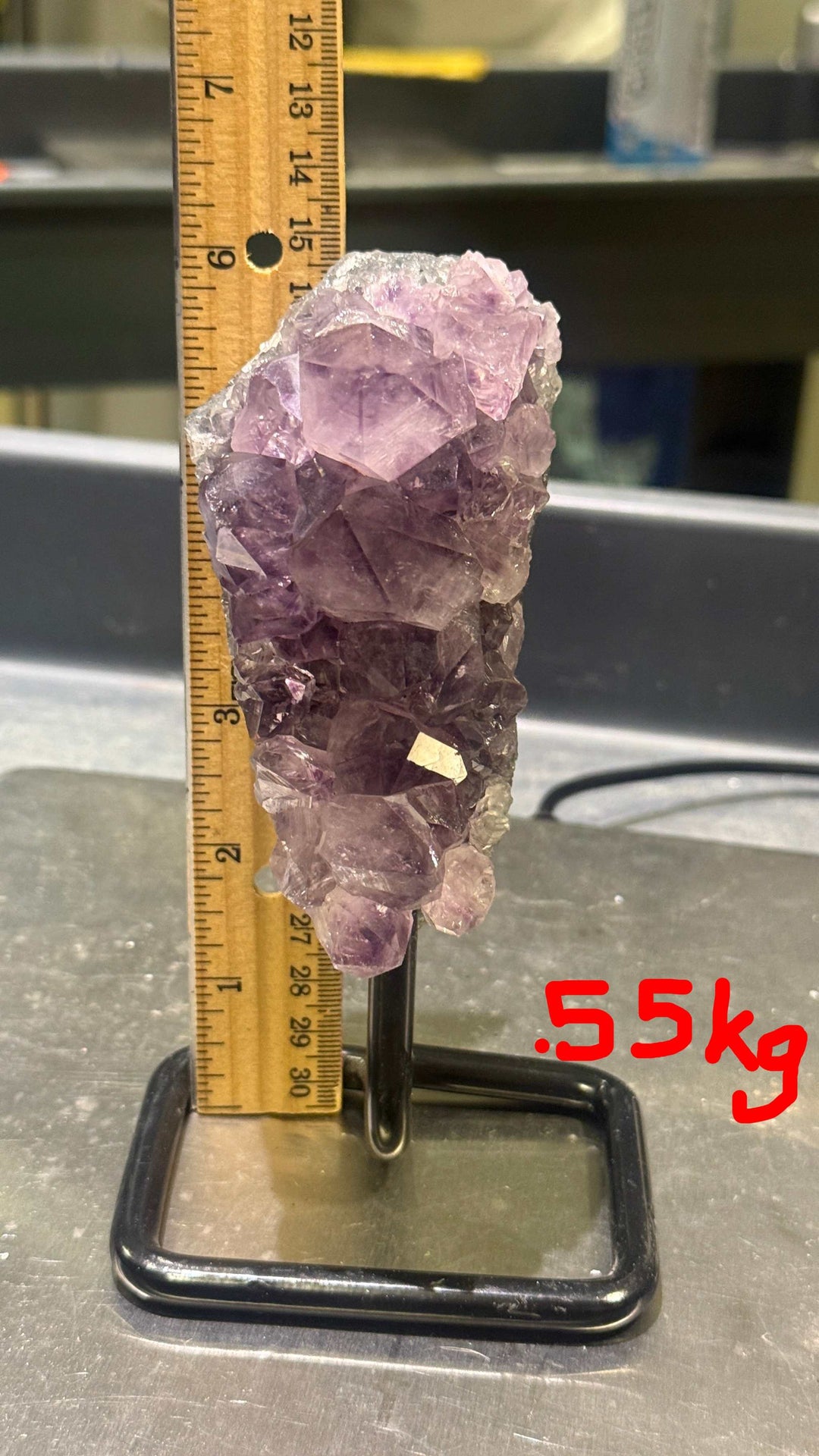 Unique Amethyst Specimen on Metal Stand (<1kg)