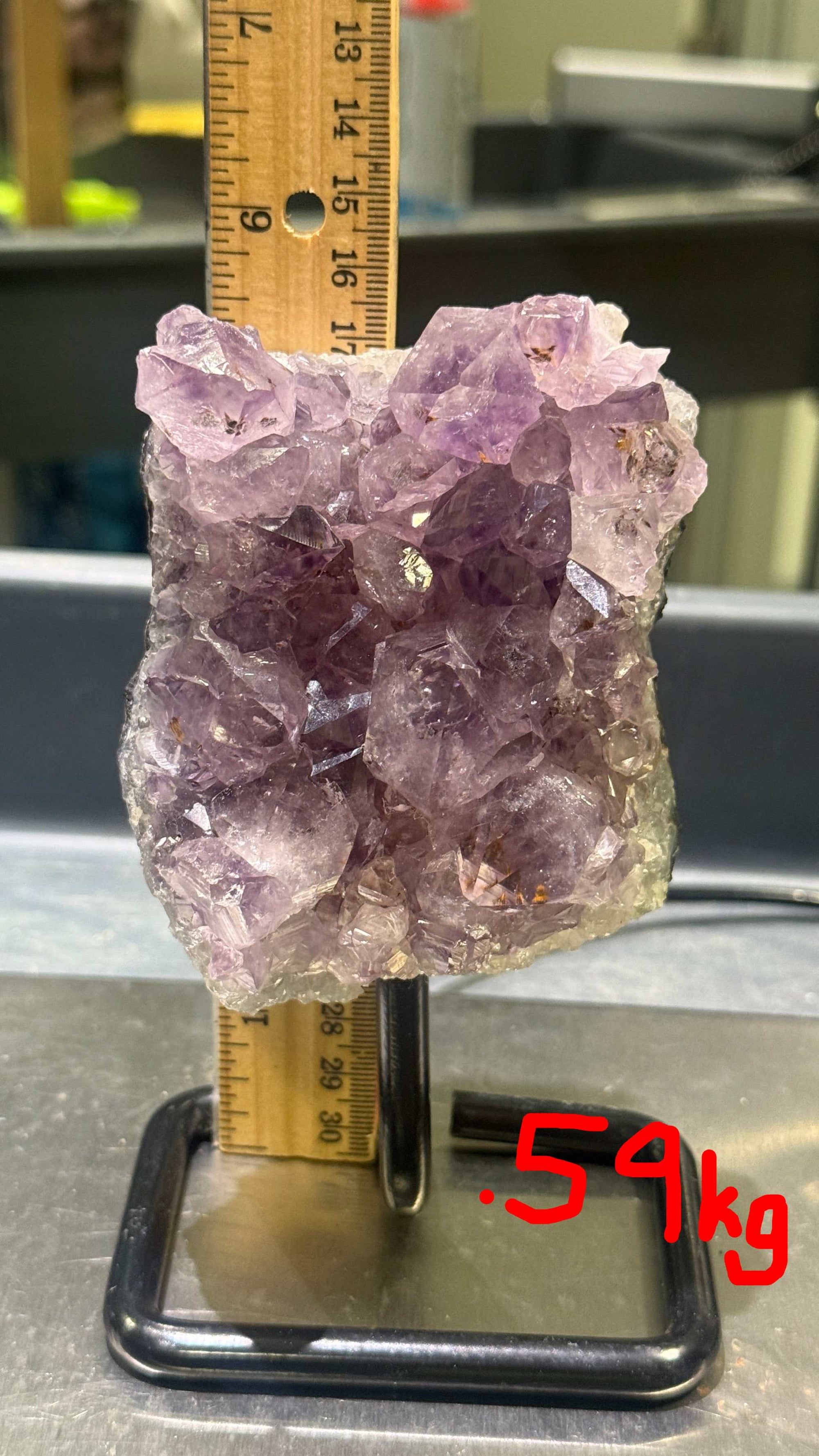 Unique Amethyst Specimen on Metal Stand (&lt;1kg)
