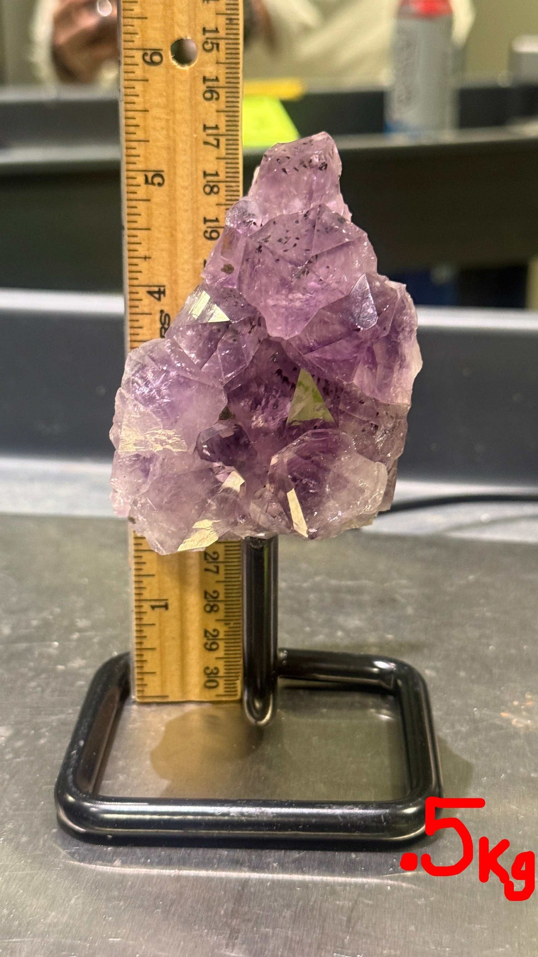Unique Amethyst Specimen on Metal Stand (<1kg)