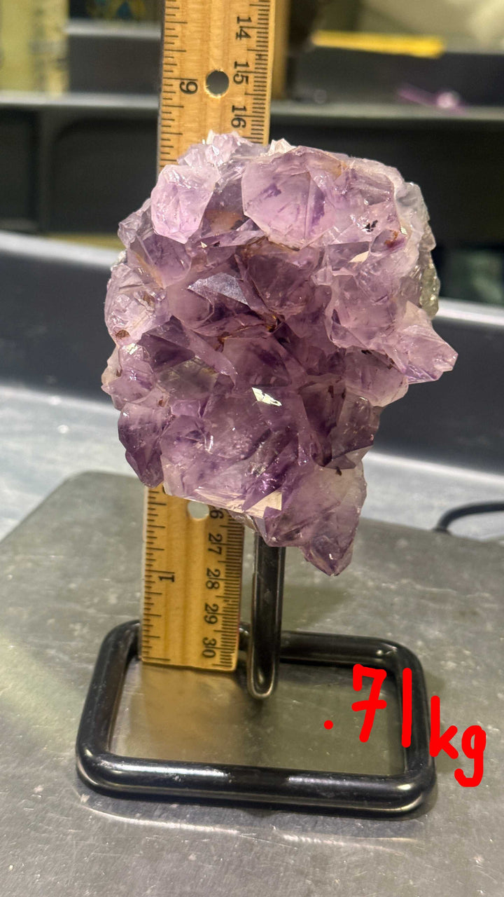 Unique Amethyst Specimen on Metal Stand (<1kg)