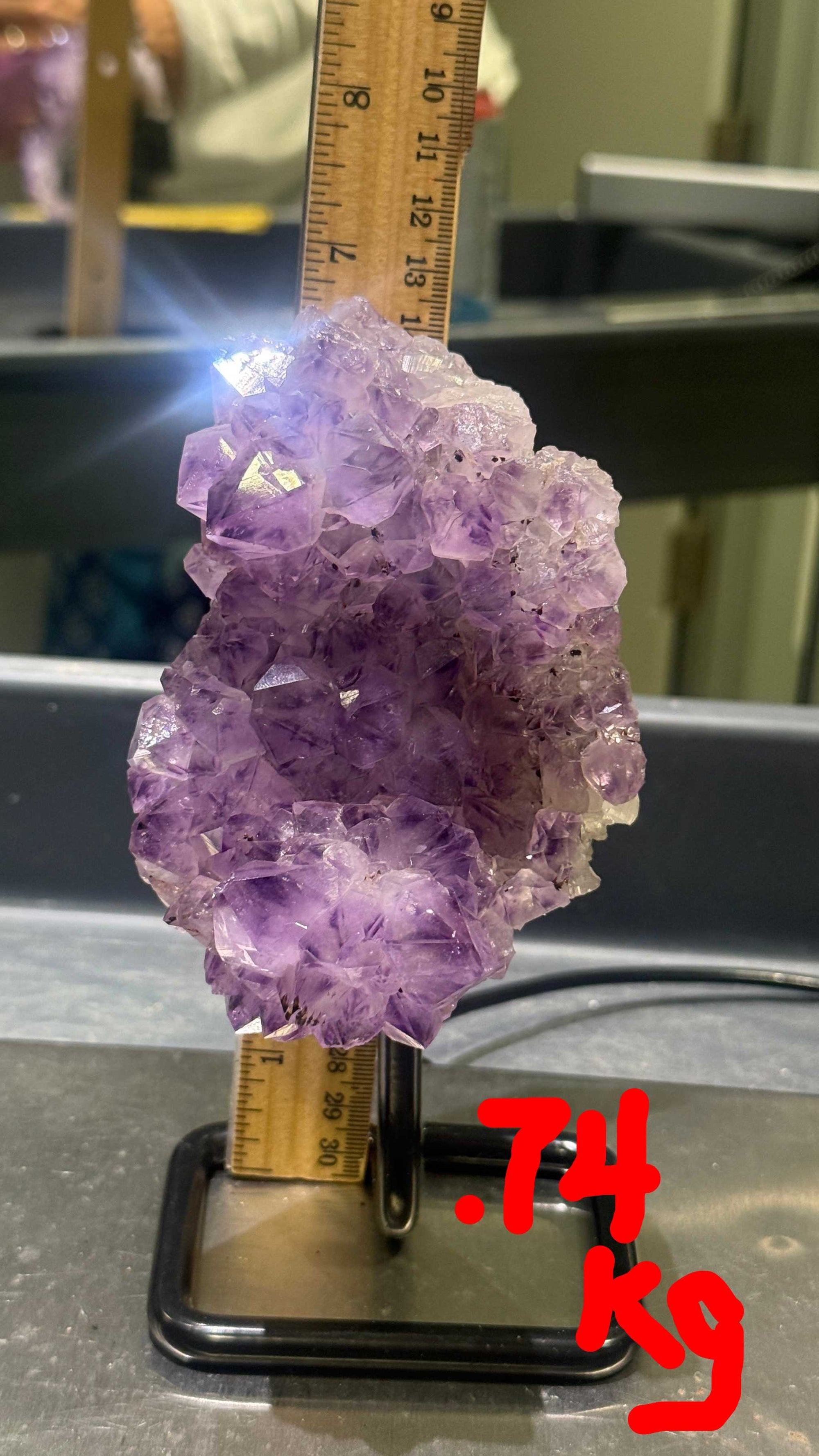 Unique Amethyst Specimen on Metal Stand (&lt;1kg)