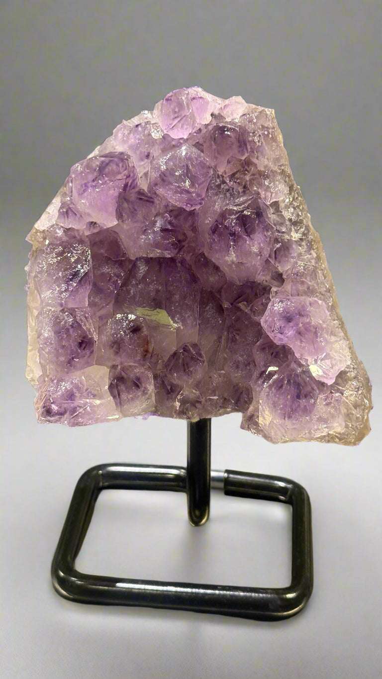 Unique Amethyst Specimen on Metal Stand (<1kg)